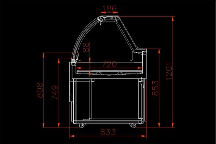 Arc Glass Display Self Service Counter
