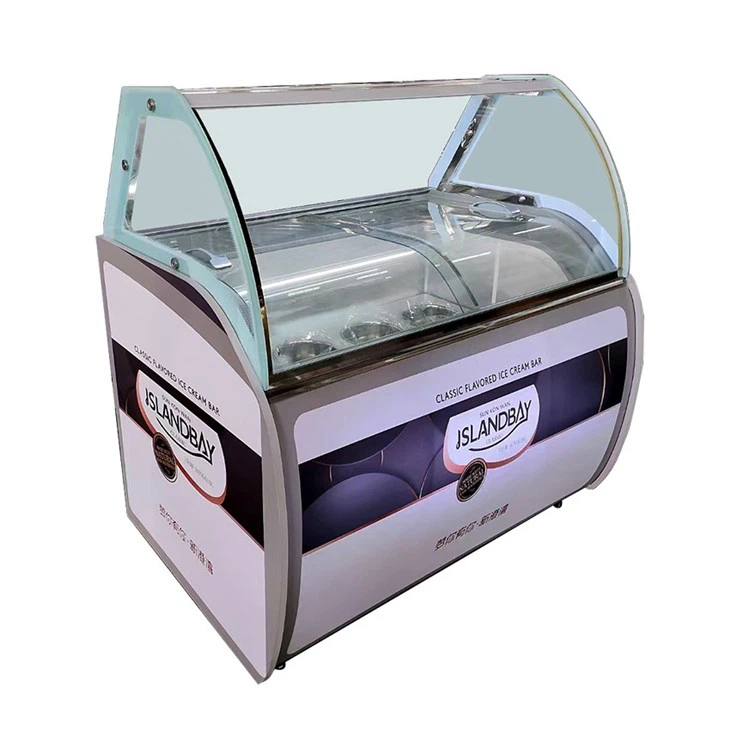 Curved Glass Ice Cream Freezer